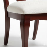 Set of 2 Traditional Wooden Cherry Finish Armless Kitchen / Dining Chair with Fabric Cushion – alternate view 3