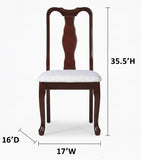 Set of 2 Traditional Wooden Cherry Finish Armless Kitchen / Dining Chair with Fabric Cushion – alternate view 4