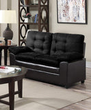 GTU Furniture Contemporary Leather Loveseat – Black product view