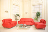 GTU Furniture Contemporary PU Leather Sofa & Loveseat Set, 2 Piece Sofa Set – 3pc Red product view