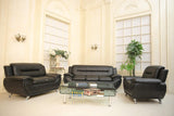 GTU Furniture Contemporary PU Leather Sofa & Loveseat Set, 2 Piece Sofa Set – 3pc Black product view