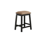 Set of 2 Counter Height 24" Backless Kitchen Island Barstools Chair with Wood Footrest Leg and Fabric – alternate view 3