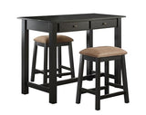Set of 2 Counter Height 24" Backless Kitchen Island Barstools Chair with Wood Footrest Leg and Fabric – alternate view 4