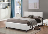 GTU Furniture Twin/Full/Queen/King Upholstered Faux Leather Headboard with Platform Bed Frame in Espresso/Black/White – White product view