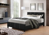 GTU Furniture Twin/Full/Queen/King Upholstered Faux Leather Headboard with Platform Bed Frame in Espresso/Black/White – Black product view