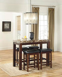 Elegant Faux Marble High Top Kitchen Dining Room Bar Set / Barstool – product view
