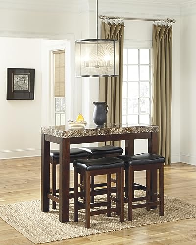 Elegant Faux Marble High Top Kitchen Dining Room Bar Set / Barstool – product view