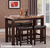 Elegant Faux Marble High Top Kitchen Dining Room Bar Set / Barstool – alternate view 2
