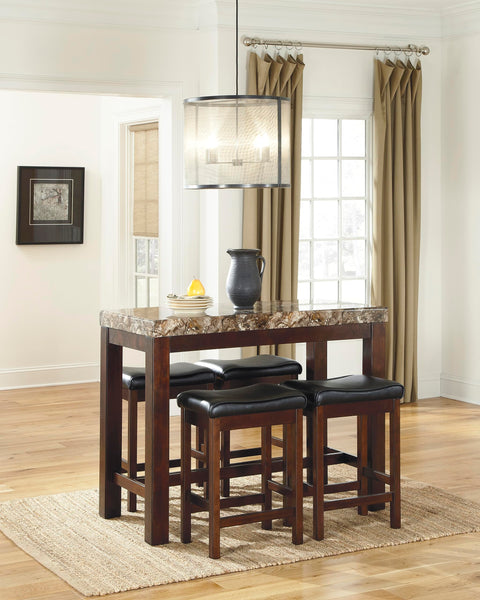 GTU Furniture faux marble counter height dining bar set