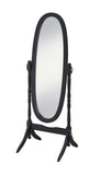 GTU Furniture Swivel Adjustable Full-Length Oval Wood Cheval Floor Mirror, in White/Black/Cherry/Oak/Silver/Gold/Espresso/Grey Finish – Matt Black product view