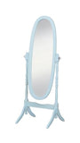 GTU Furniture Swivel Adjustable Full-Length Oval Wood Cheval Floor Mirror, in White/Black/Cherry/Oak/Silver/Gold/Espresso/Grey Finish – Blue product view