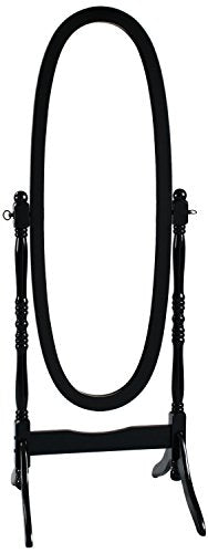 GTU Furniture Full Length Oval Cheval Floor Mirror Black
