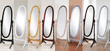 Swivel Adjustable Full-Length Oval Wood Cheval Floor Mirror, in / / / / / / / Finish – alternate view 10
