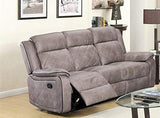 Double Reclining Sofa and Loveseat, Grey Polished Microfiber Living Furniture Set – alternate view 2