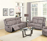 Double Reclining Sofa and Loveseat, Grey Polished Microfiber Living Furniture Set – alternate view 7