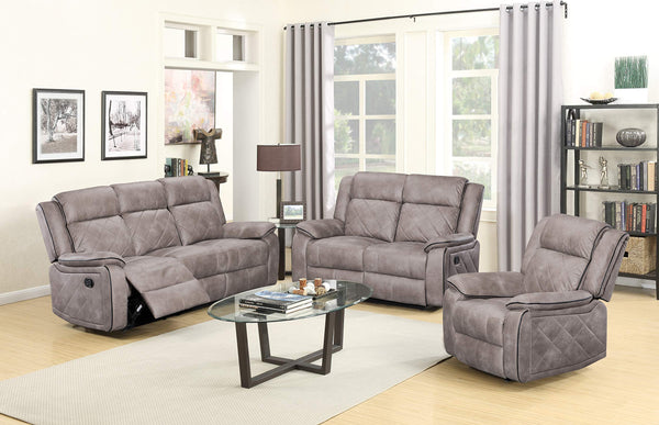 GTU Furniture grey double reclining sofa and loveseat set