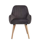 Set of 2 Grey Color Tuchico Contemporary Fabric Accent Chair – alternate view 2