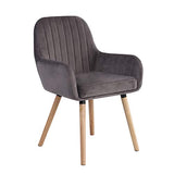 Set of 2 Grey Color Tuchico Contemporary Fabric Accent Chair – alternate view 3