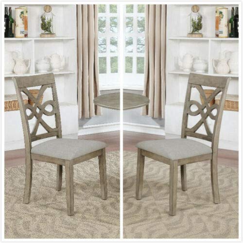 Set of 2 Wood Dining Chair, Armless Chair Accent Solid Wood Modern Style in Grey – product view
