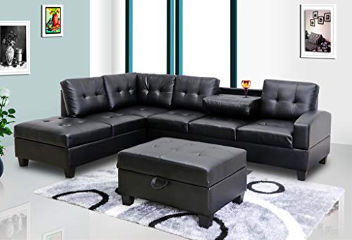 GTU Furniture L shape faux leather sectional sofa set