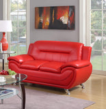 GTU Furniture PU Leather Loveseat – Red product view