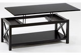 3 Piece Cocktail Lift Top Table with 2 Side Tables for Living Room, Family Room – Black alternate view 5