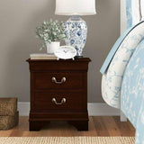 Louis Philippe 2-Drawer Nightstand in / Black / Grey – Purple alternate view 3