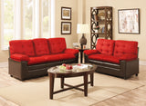 GTU Furniture 2-Tone Microfiber Sofa & Loveseat Set, 5 Colors Available – Burgundy product view