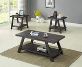 3Pc Modern Gray Cocktail Living Room Coffee & End Table Set – product view