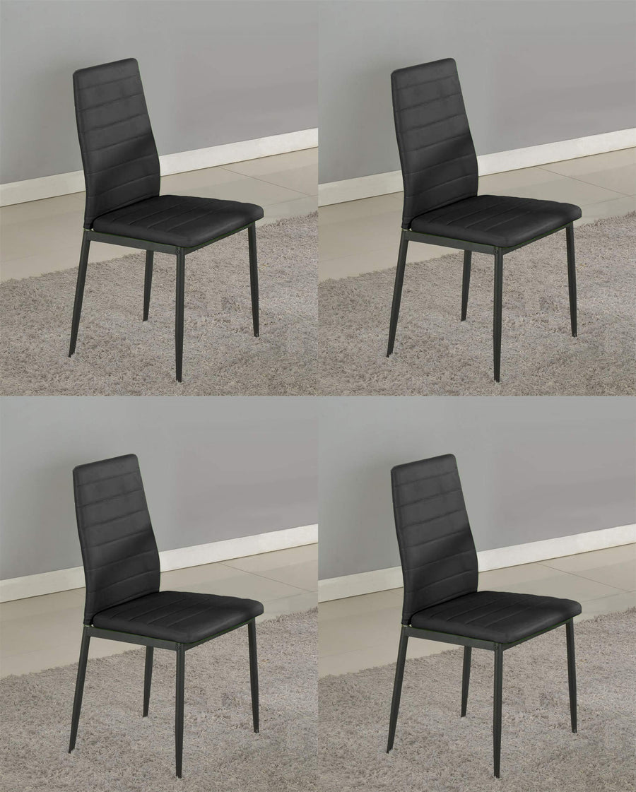 GTU Furniture Set of 4 PU Leather Dining Side Chairs with Padded Seat Foot Cap Protection Stable Frame Heavy Duty Elegant