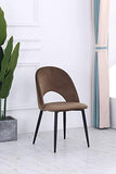 GTU Furniture Living Dining Room Accent Chairs Modern Round Fabric Accent Chair – Brown product view