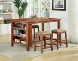 3 / 5PC Wood Counter Height Bar / Dining Set with Backless Barstools – alternate view 11