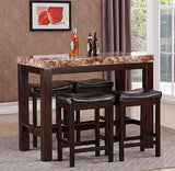 3 / 5PC Wood Counter Height Bar / Dining Set with Backless Barstools – alternate view 12