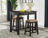 Elegant Wood Veneer High Top Kitchen Dining Room Bar Set / Barstool (1xTable+2xBarstool) – GTU-3416T+2X3416C product view
