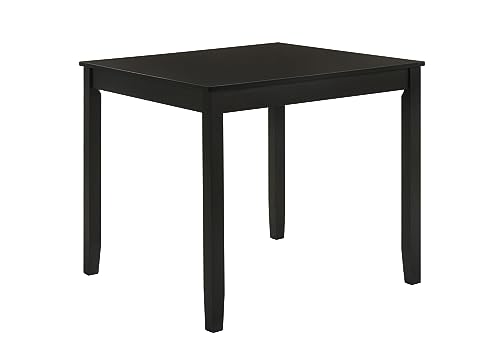 GTU Furniture 5Pc Contemporary Style Black Soild Wood Counter Height Table with 4 Wooden Chair Dining Set