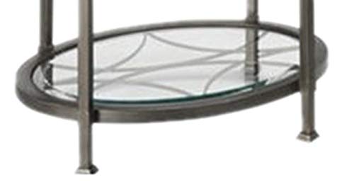 GTU Furniture Atrium Metal Oval Beveled Glass End/Side Table