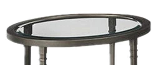 GTU Furniture Atrium Metal Oval Beveled Glass End/Side Table