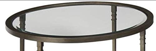 GTU Furniture Atrium Metal Oval/Round Beveled Glass Coffee/Cocktail Table