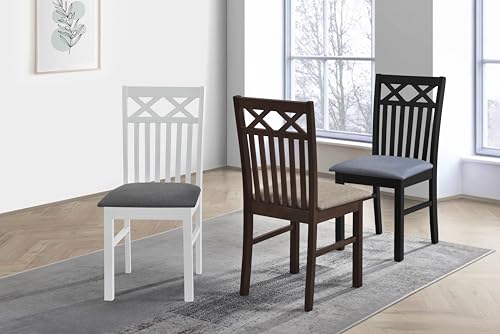 GTU Furniture Set of 2 Wood Dining Chair, Armless Chair Kitchen Solid Wood Modern Style with Fabric Cushion