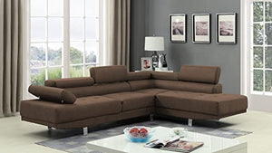 GTU Furniture L Shape Fabric Sectional Sofa Set, Living Room Sectional Set with Right Facing Irreversible Chaise