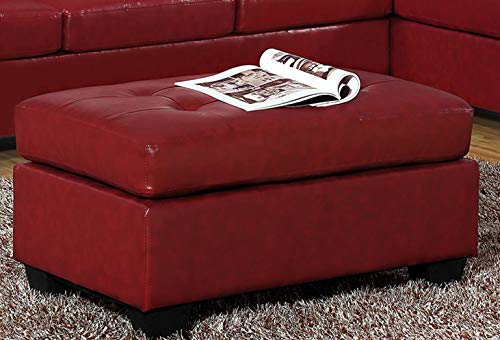 GTU Furniture Pu Leather Living Room Furniture Sectional Sofa Set in Black/Red