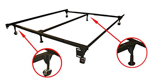 GTU Furniture Adjustable Steel Metal Bed Frame, for Box Spring & Mattress Set, Fits Twin/Full/Queen/King