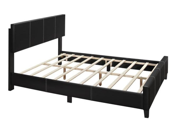 GTU Furniture Twin/Full/Queen/King Upholstered Faux Leather Headboard with Platform Bed Frame in Espresso/Black/White
