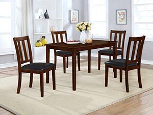 GTU Furniture 5-Piece Oak/Espresso Finish Dining Table Set, 1 Table with 4 Chairs