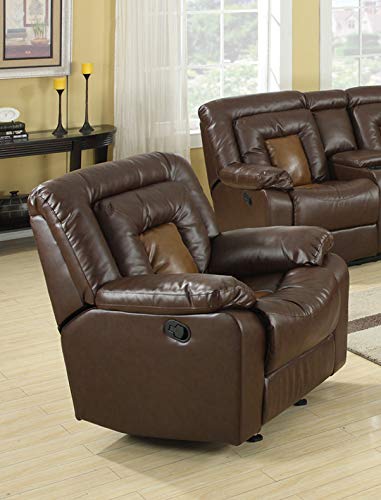 GTU Furniture Cobra Bonded Leather Reclining Sofa Loveseat Recliner Set, Luxurious Living Room Furniture