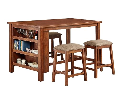 GTU Furniture Elegant High Top Kitchen Dining Room Bar Set/Barstool (1xTable+4xBarstools)