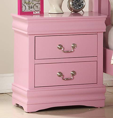 GTU Furniture Classic Louis Philippe Styling Pink Kids Twin/Full/Queen/King Bedroom Set