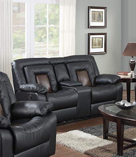GTU Furniture Cobra Bonded Leather Reclining Sofa Loveseat Recliner Set, Luxurious Living Room Furniture