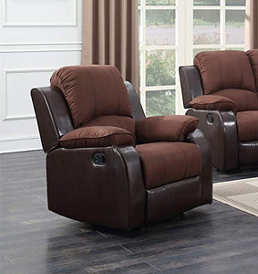 GTU Furniture Brown Micro On Brown Pu Leather Recliner