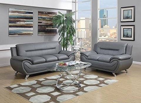 GTU Furniture Contemporary PU Leather Sofa & Loveseat Set, 2 Piece Sofa Set
